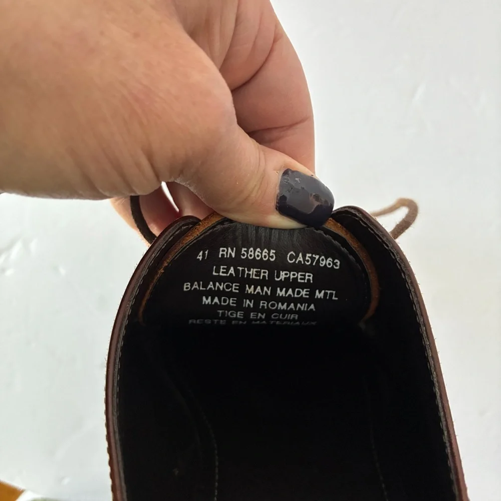 The Rail Stark Cap Toe Derby Oxford Men's Brown Leather Dress Shoes Size 41 US 8